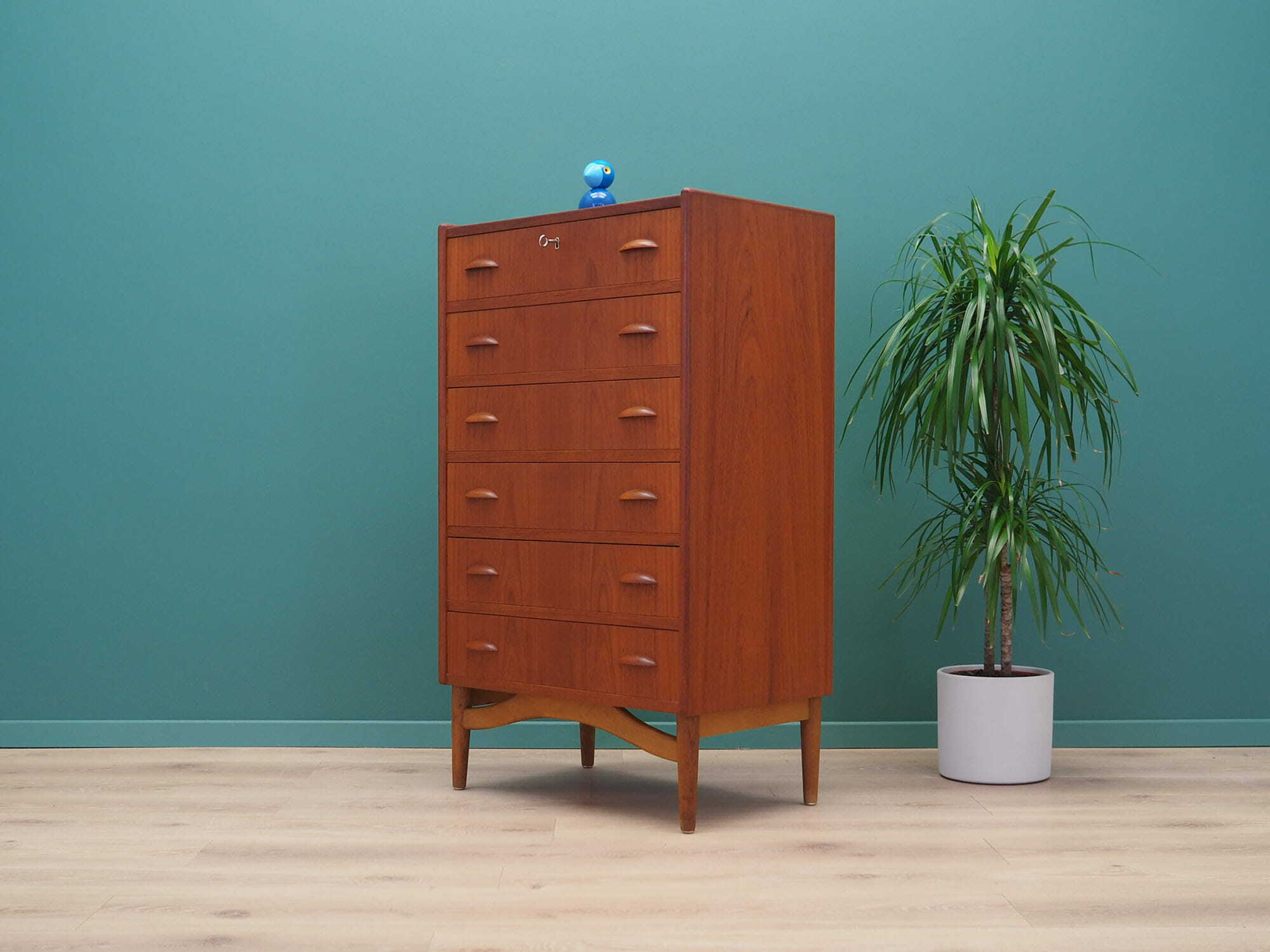 Vintage chest of drawers Teak wood Brown 1970s 2