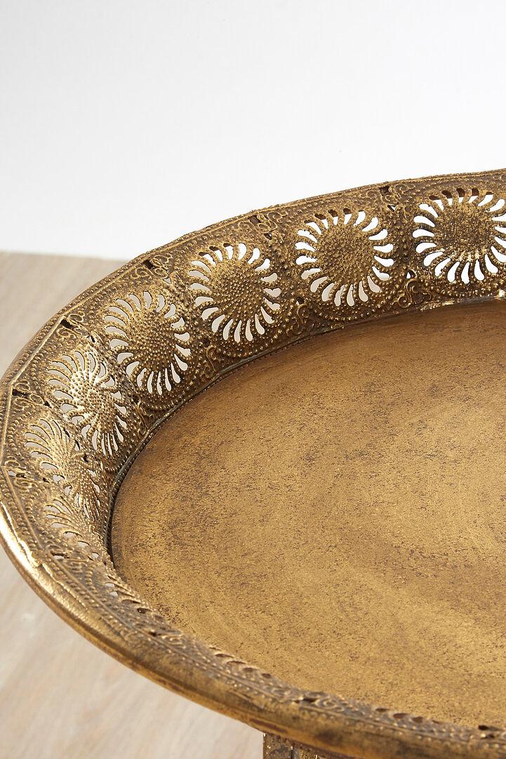 Reza Round Folding Tray Table Stainless Steel Gold 3