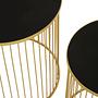 2x Avento Beistelltisch Schwarz Gold 2