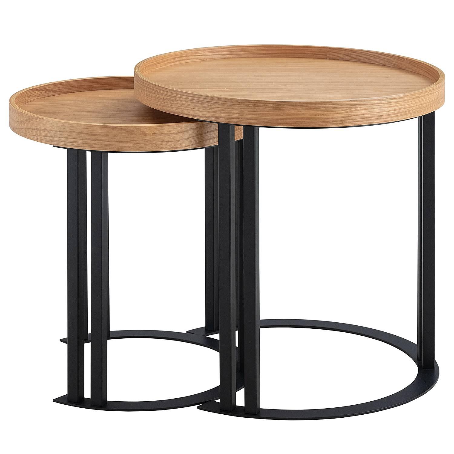 Beistelltischset MIGBA 2-teilig Typ A Metall Eiche 1