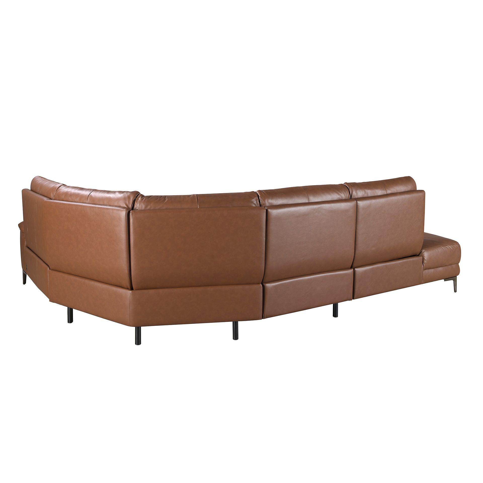 Sofa Récamiere Links Leder Tabakbraun 7