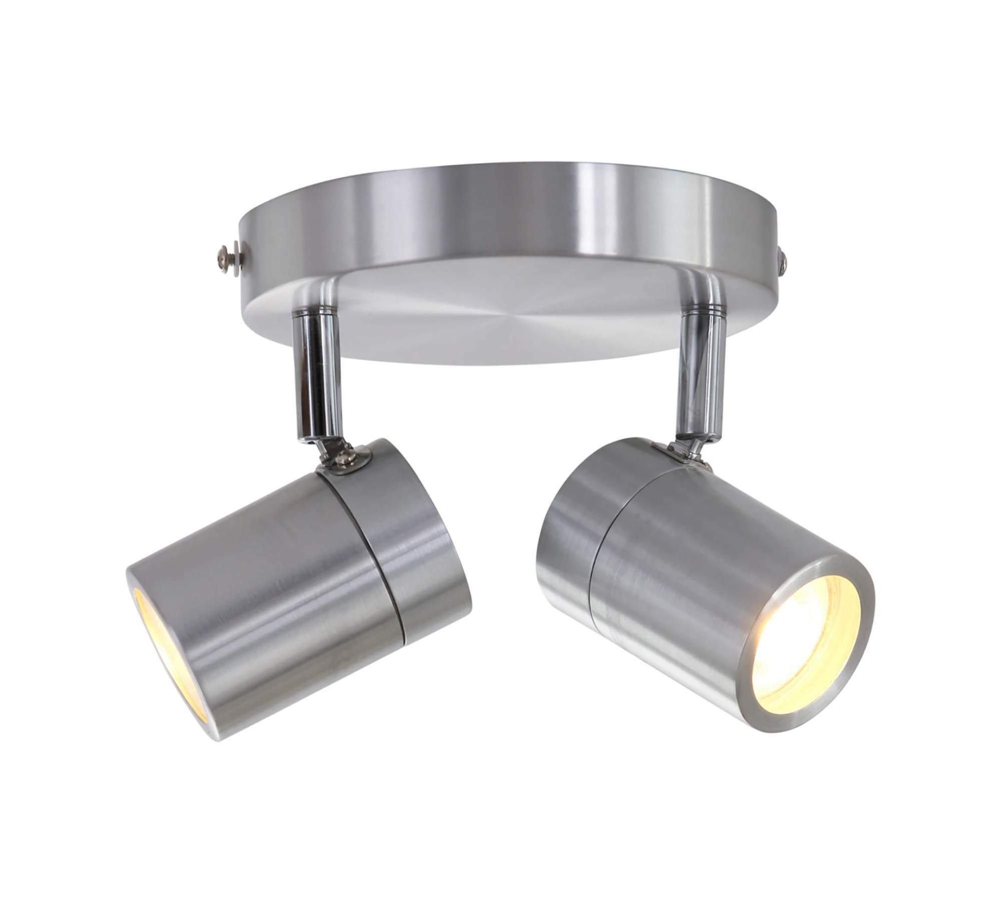 Deckenleuchte Upround 2-flammig Metall Silber 1