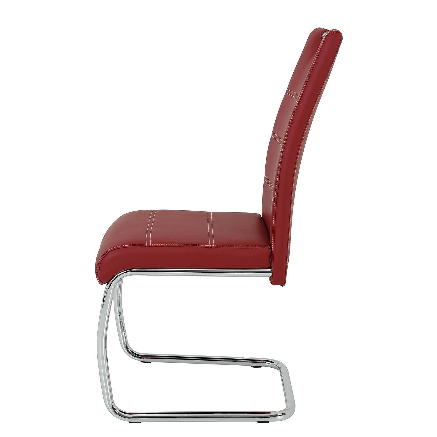 2x Freischwinger La PazKunstleder Metall Chrom Bordeaux 2