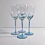 4x Vintage Weinglas Kristall Blau 1980er Jahre 4