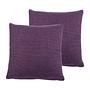 2x Dallas Cushion Cover Synthetic Fabric Dark Purple 40 x 40 cm 0