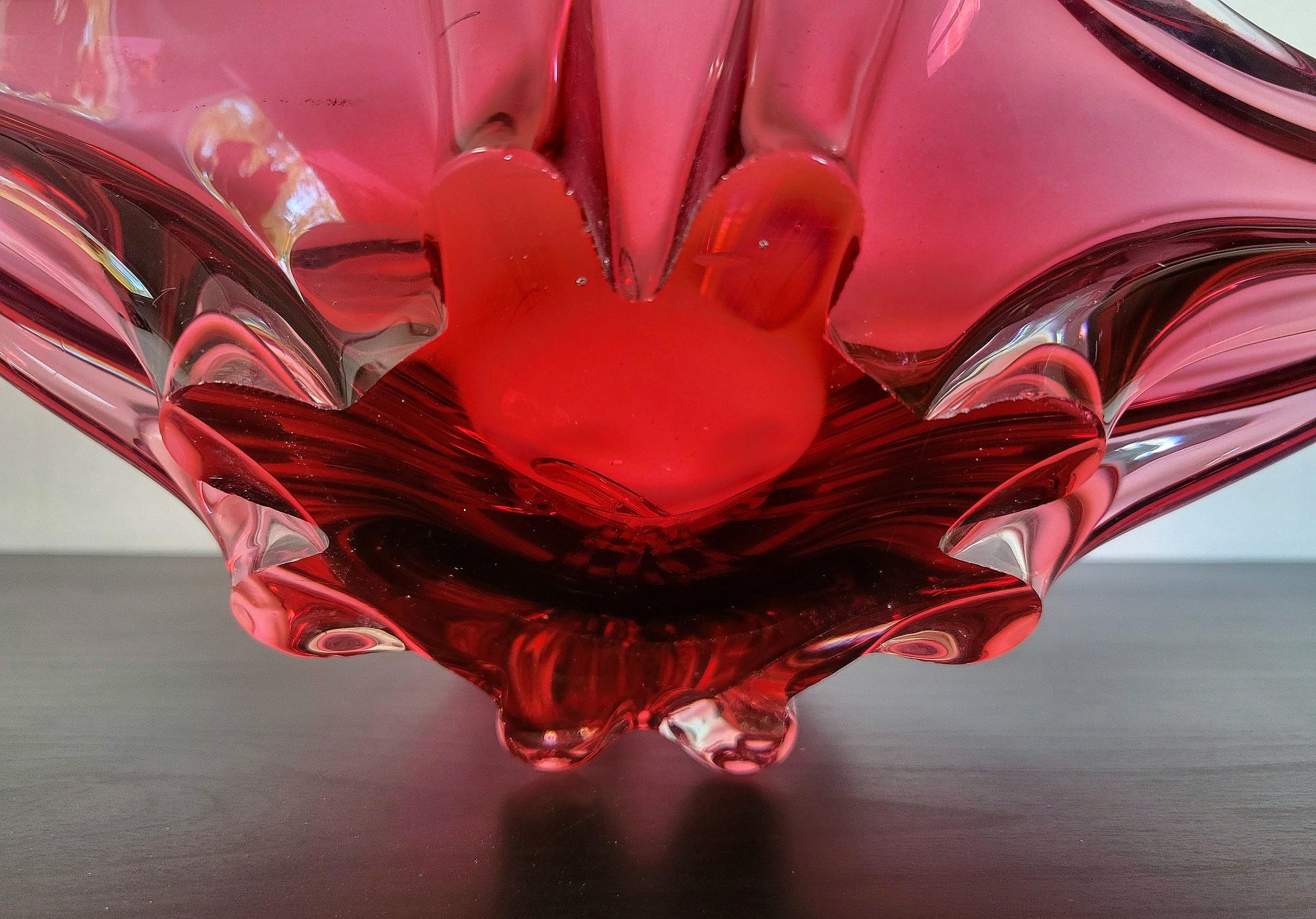 Sommerso Schale Muranoglas Rosé von Flavio Poli 7
