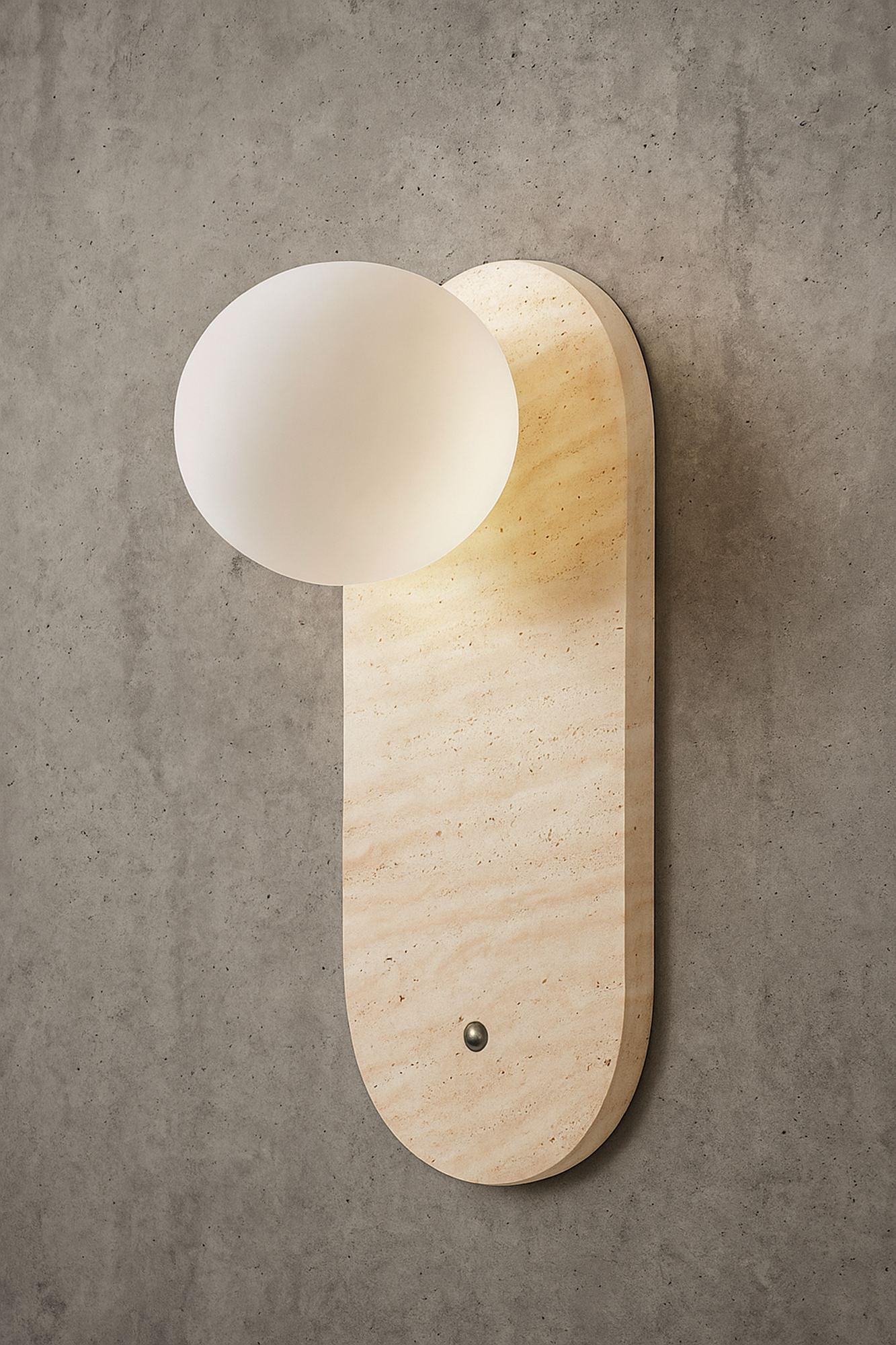 Tor Wandleuchte Travertin Creme 3