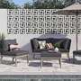 Loungesessel Holz Metall Grau 0