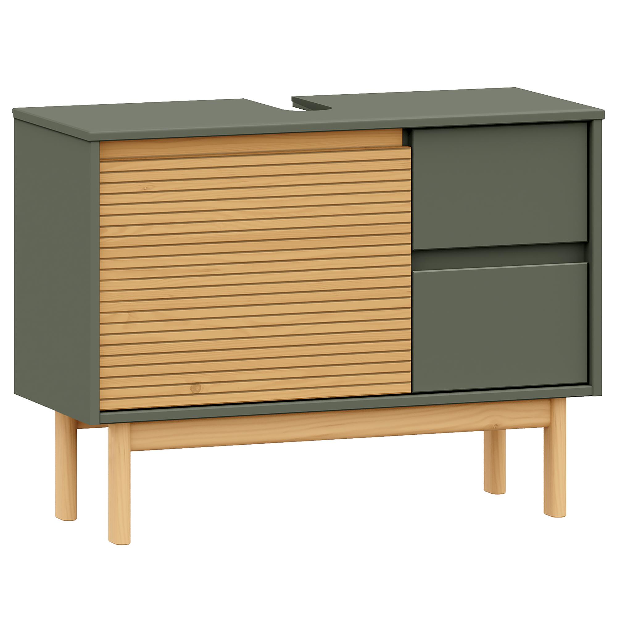 Washbasin cabinet STADY Solid Pine Grey-green 1
