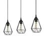 Tarbes III pendant lamp steel 3-bulb 0