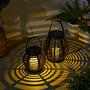 Solar lantern Sunshine Glow set of 2 plastic beige black 2