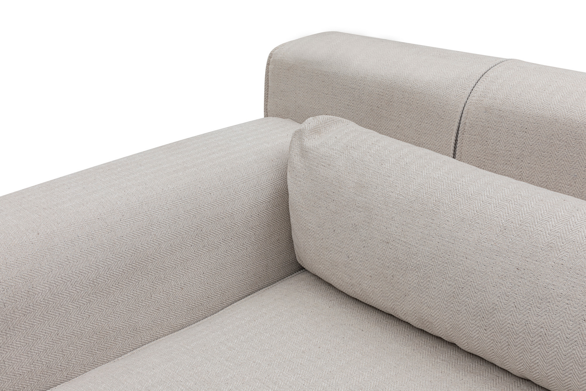 Sofa Récamiere Links Polyester Holz Beige 6