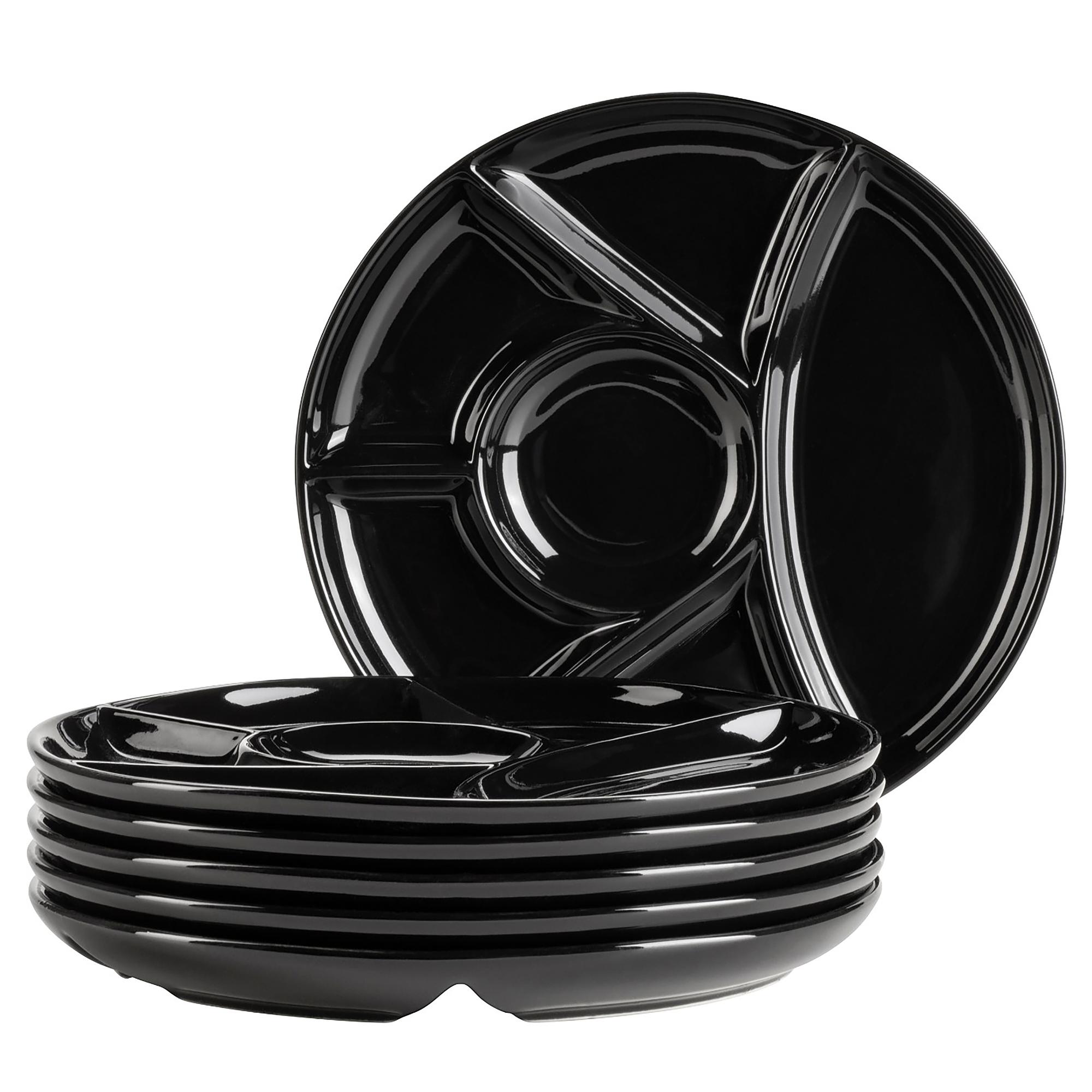 Ucota Fondue Plate Set of 6 Porcelain Black 0