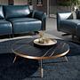 Round coffee table marble steel 2
