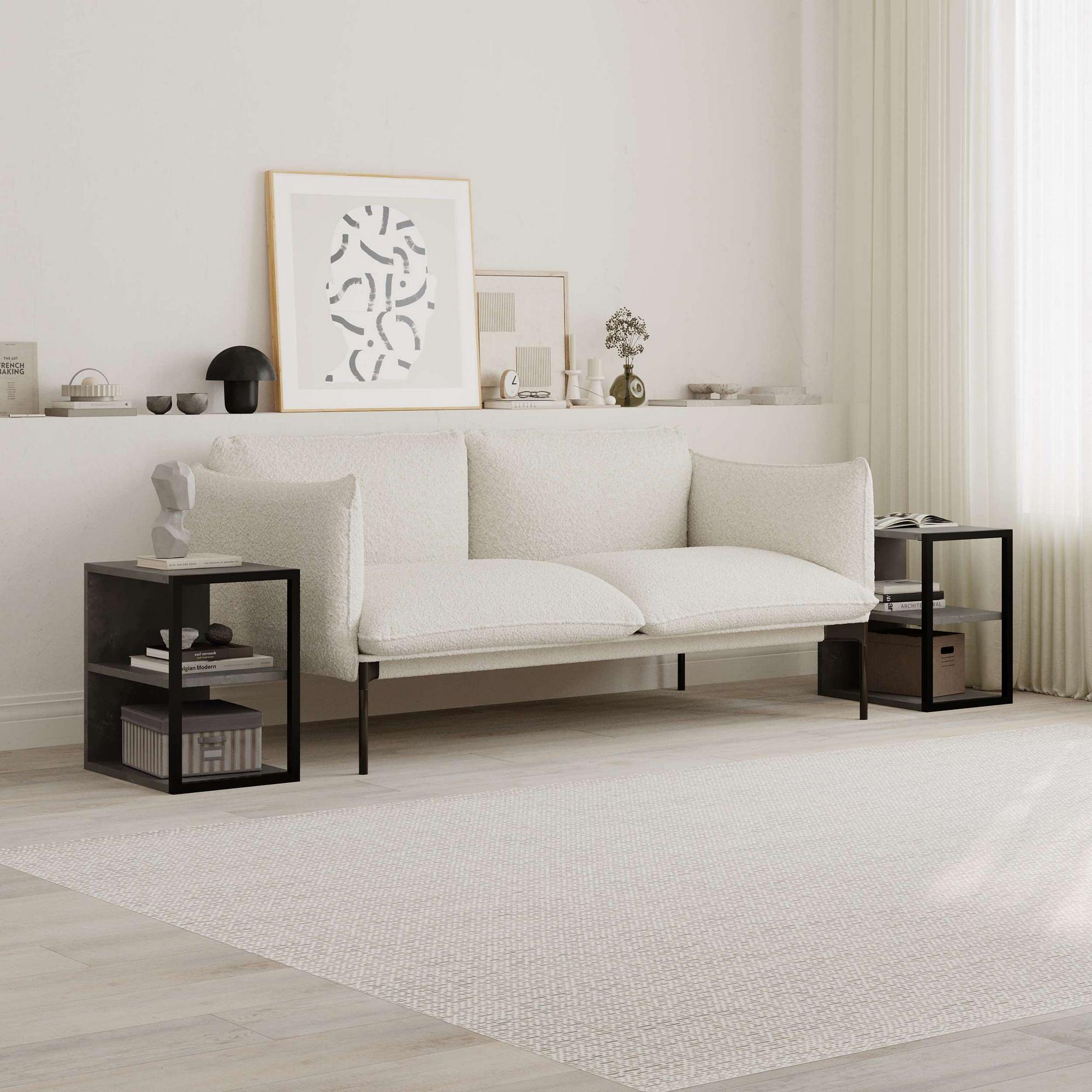 Echo Side Table Set Wood Veneer Retro Grey 1