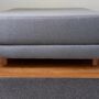 Hocker mit Schlaffunktion Wolle Holz Grau 4