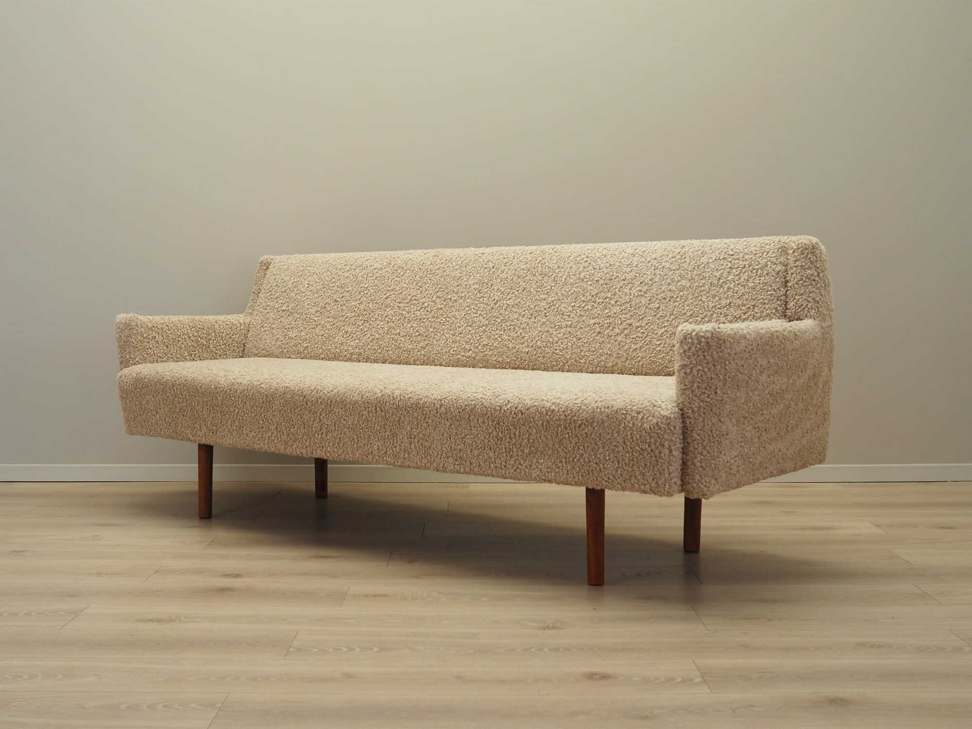 Vintage Sofa Textil Holz Beige 1970er Jahre 2