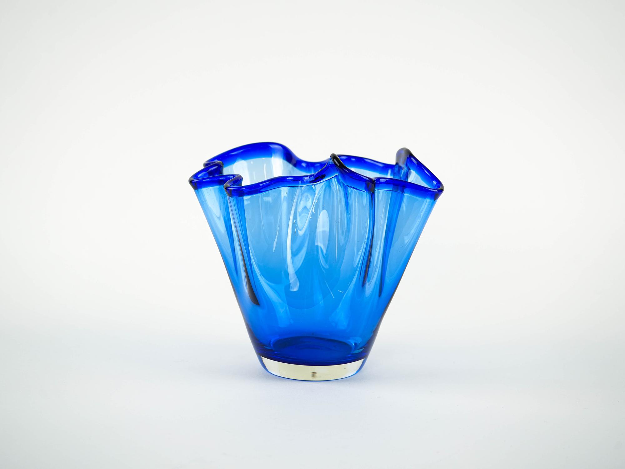 Tulip Vase Cobalt Blue 1970s 1