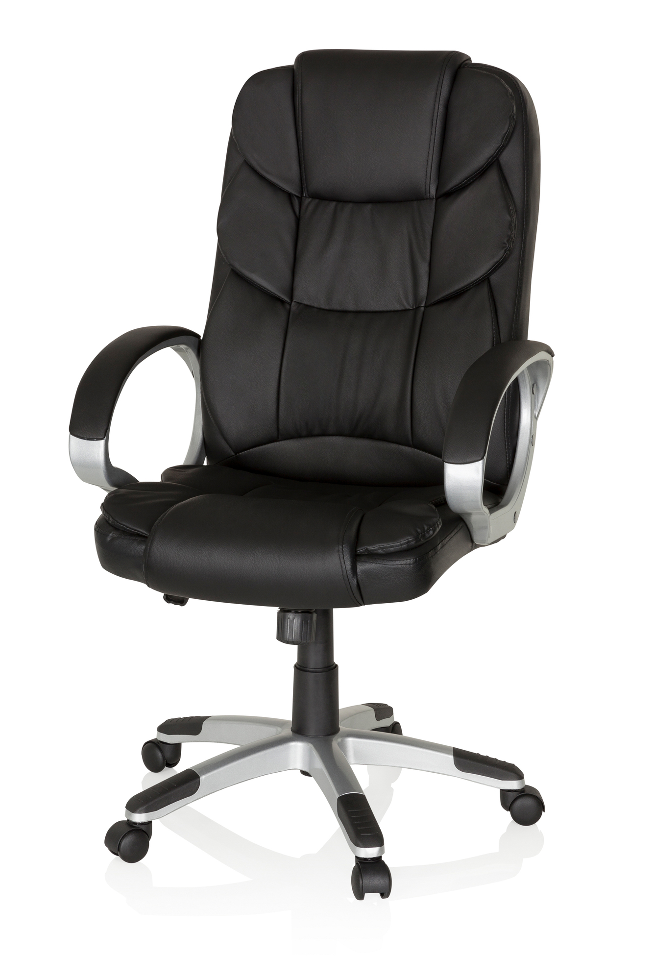 Poltrona direzionale in similpelle nera 0