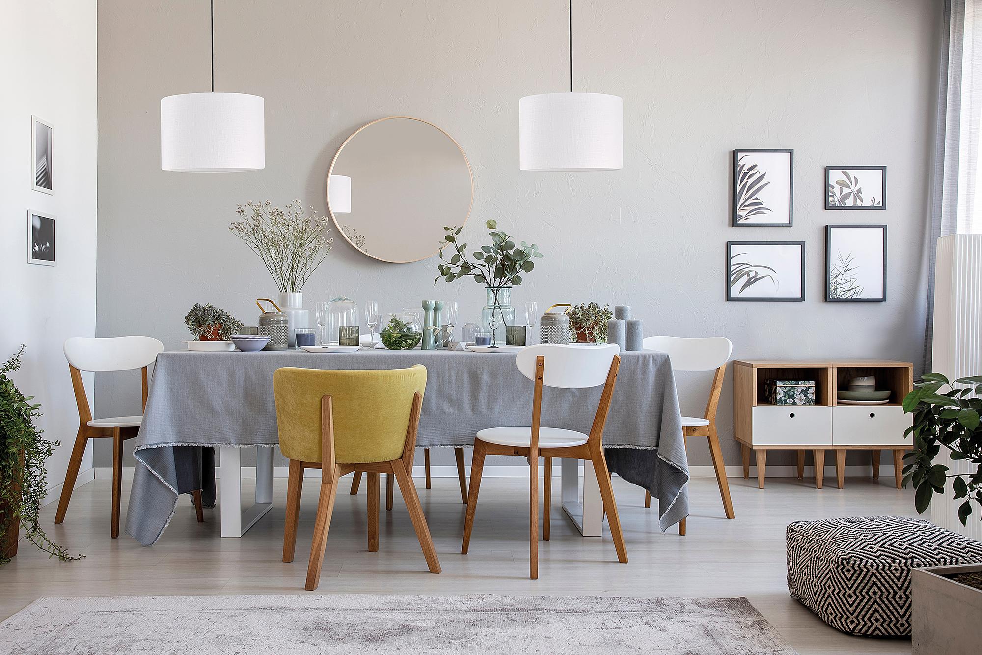 Pendant lamp Vigo linen 1-light White / Black 2