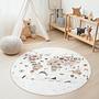 World Map Animal Image Children's Rug Multicolored Ø 180cm 3
