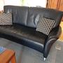 2x Sofa 2-Sitzer Leder Dunkelblau 3