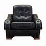 Armchair Faux Leather Black 1980s 0