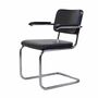 S 64 PV Thonet Freischwinger Leder Metall Schwarz 0