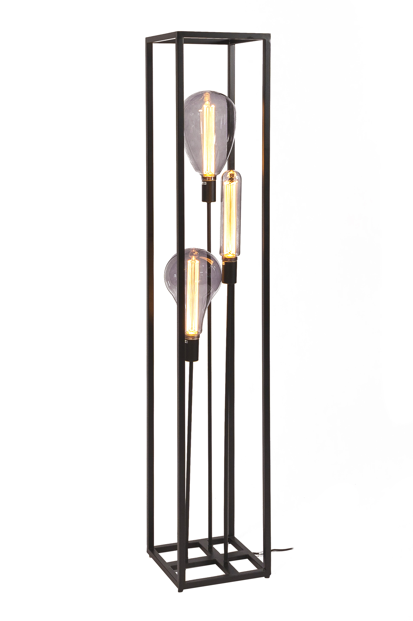 Floor lamp 3-light steel black 3