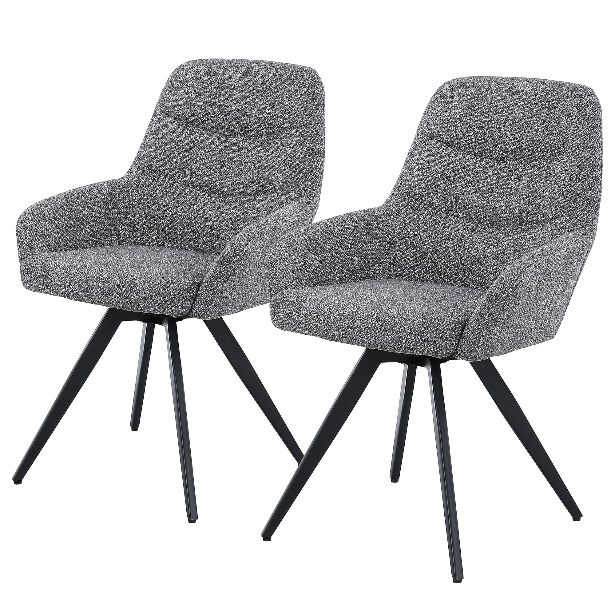 Armlehnenstuhl Cabac 2er-Set Grau 0