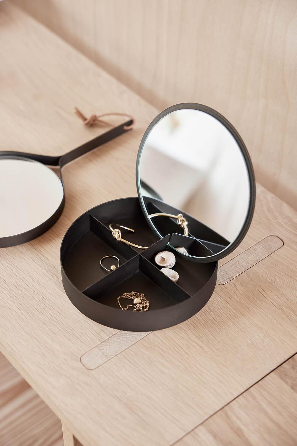 Mira Hand mirror Stainless steel Glass Brown 3