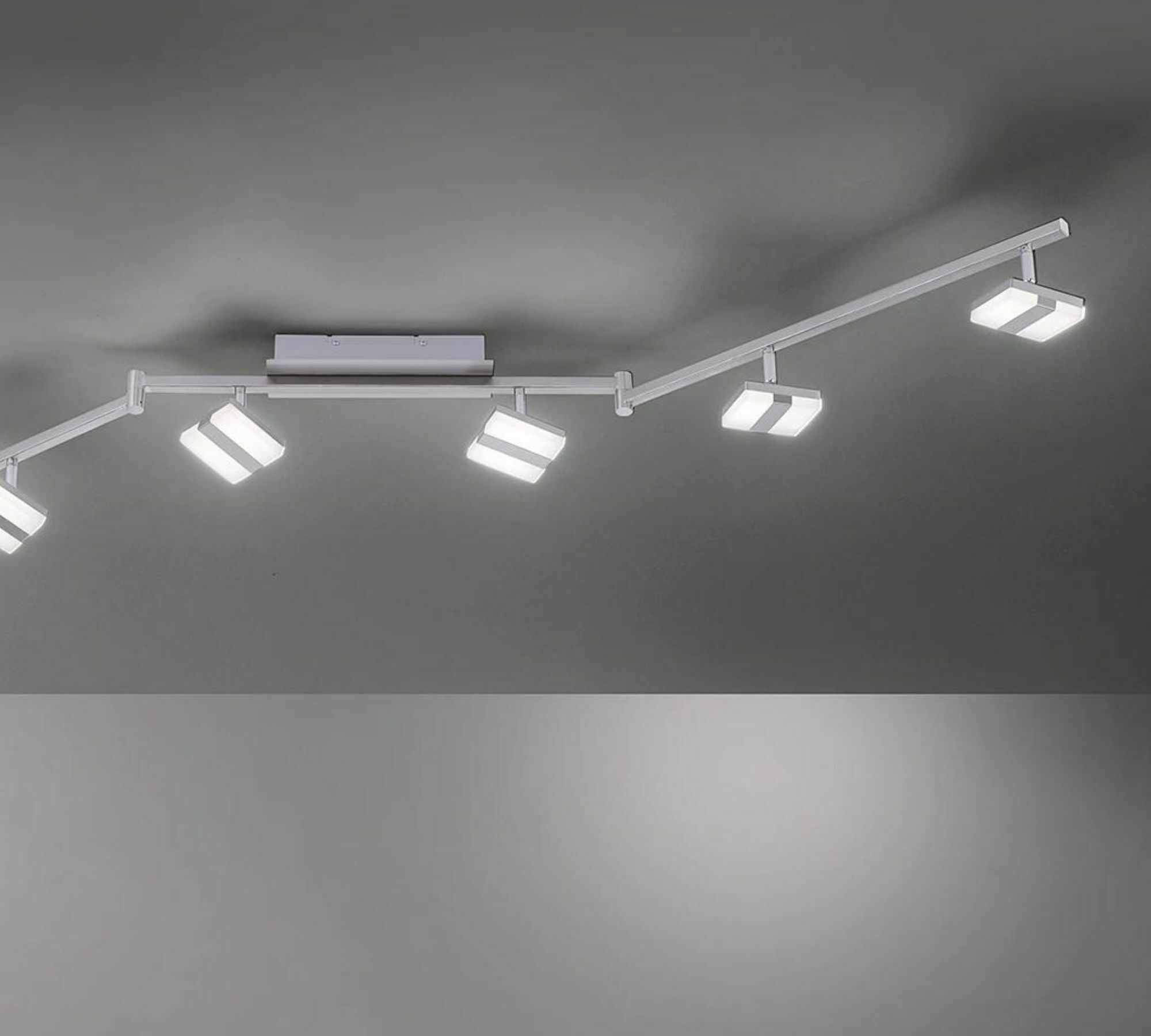 LED Deckenleuchte 6-flammig Eisen Kunststoff Silber 4