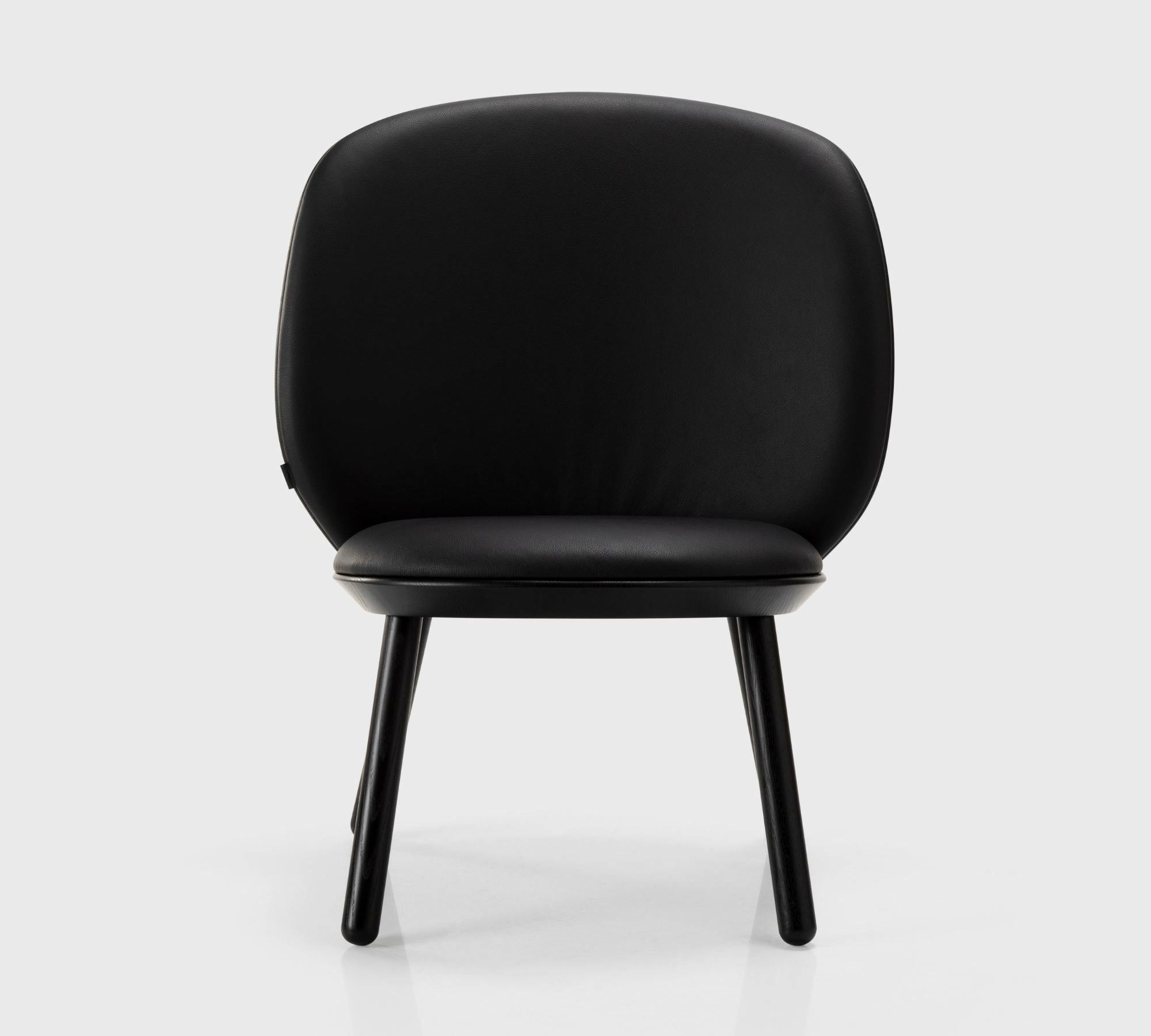 Naïve Lounge chair Ash wood Leather Black 4