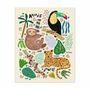 Jungle Animals Kunstdruck mit Rahmen Mehrfarbig 1