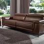 3 seater relaxation sofa in brown leather 6117 2