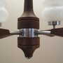 Vintage chandelier wood glass brown 1970s 2