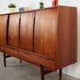 Vintage Highboard Teakholz Braun 1960er Jahre 5