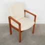 Vintage Chair Teak Wood Textile White 1970s 8