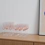Wine glass set pink 1970s 1