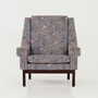 Vintage Sessel Buchenholz Textil Violett 1960er Jahre 1