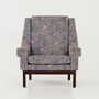 Vintage armchair beech wood textile violet 1960s 1