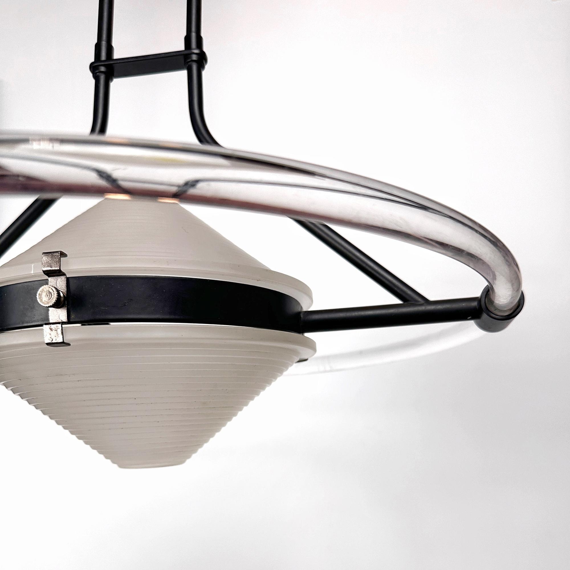 Deckenlampe Milchglas Plexiglas 1980er Jahre 4