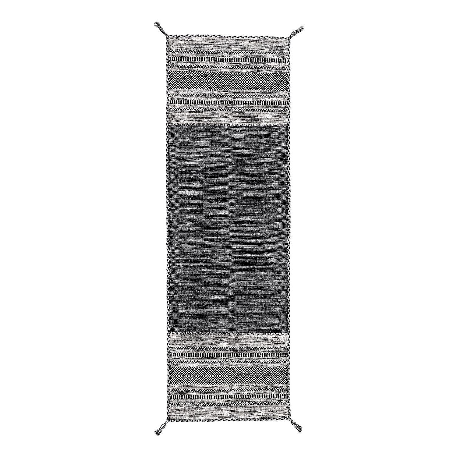 Läufer Kelim Azizi Baumwolle Schwarz 60 x 180 cm 0