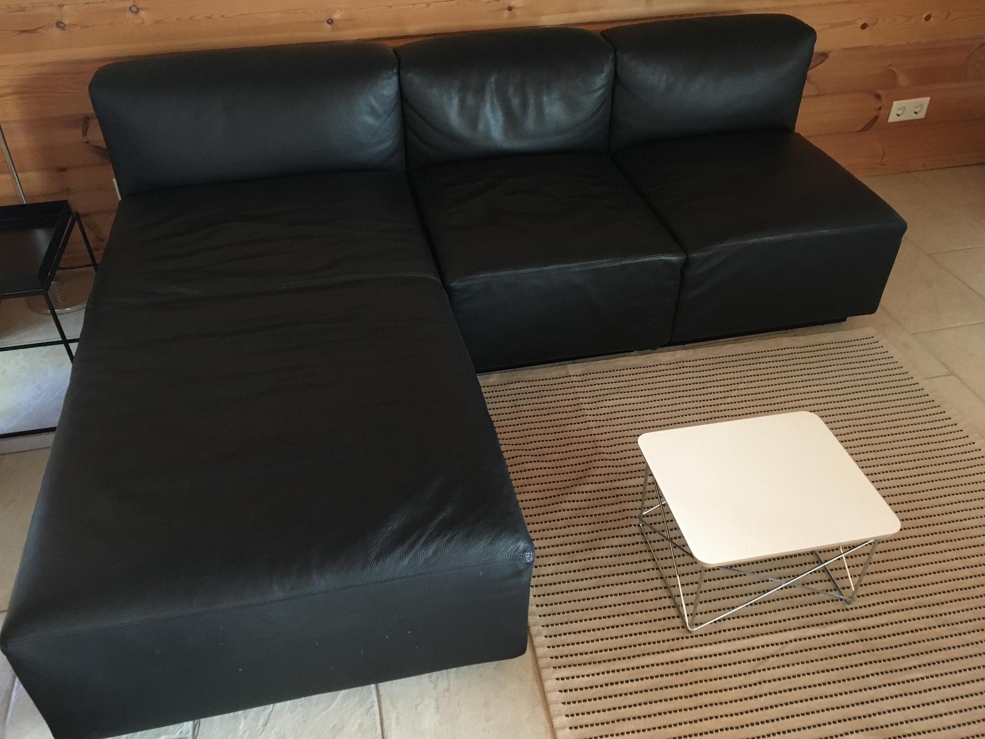 Modulares Sofa Leder Schwarz 0