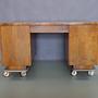Vintage Schreibtisch Nussbaumholzfurnier Braun 1960er Jahre 4