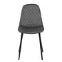 Rudine Dining Chair Set of 2 Microfiber Steel Black Grey 1
