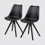 2x Scandi-Style Esszimmerstuhl Schwarz 1