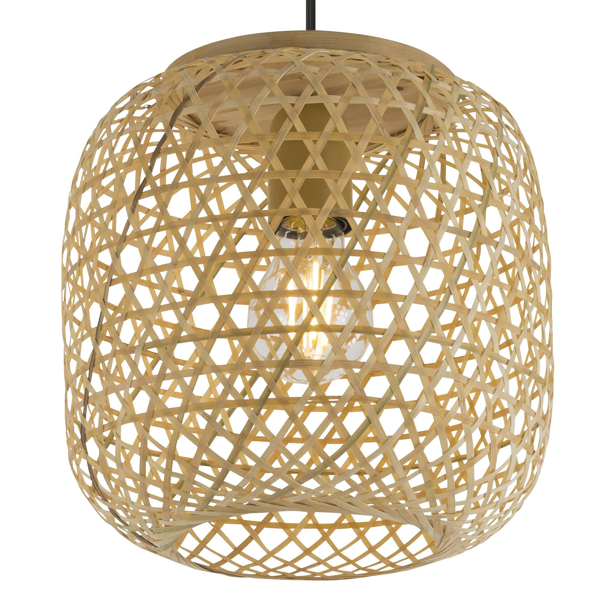 Pendant light Mirena I 1-light bamboo mixed fabric 0