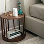 Runder Beistelltisch Holzfurnier 45cm 6