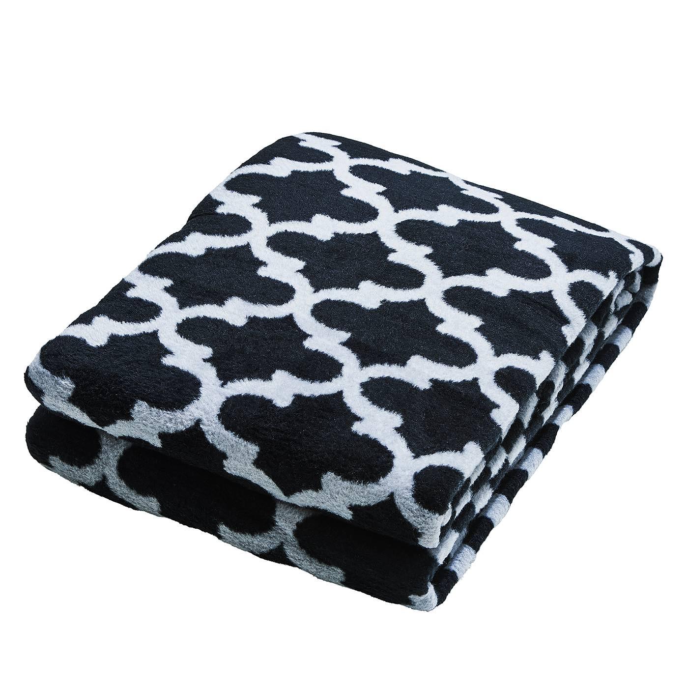 Plaid Milano Barock Mischgewebe Schwarz / Silber 0